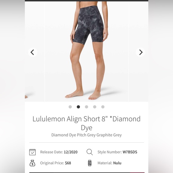🍋Women’s Lululemon Align Short 8” Diamond Dye size 2🍋 - Picture 9 of 10